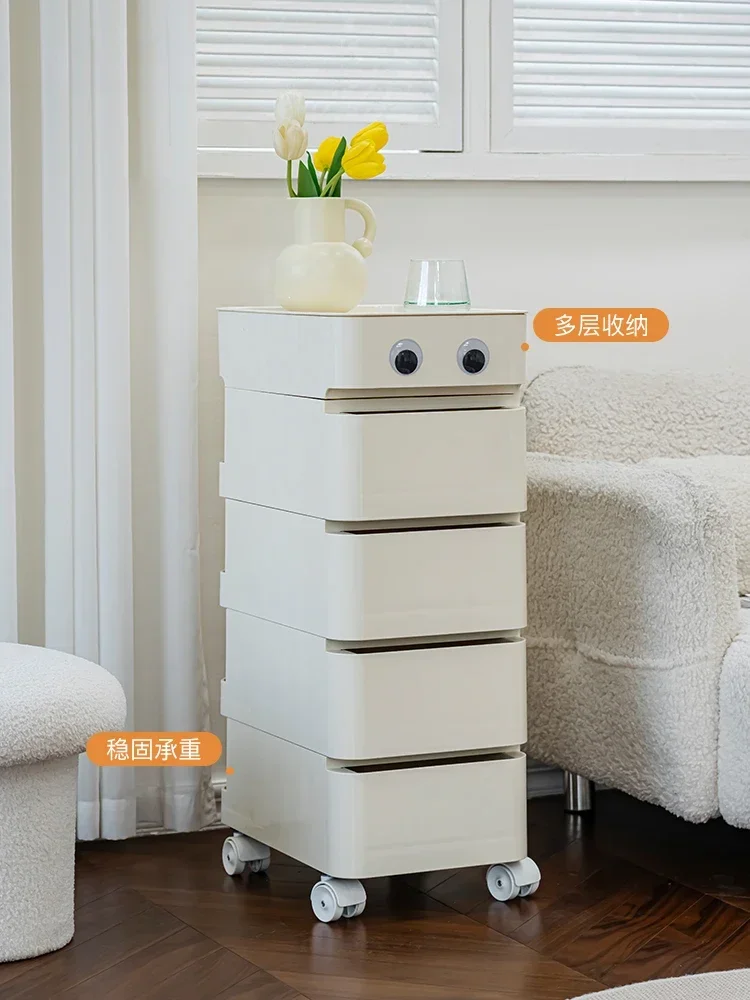 Ouyou Internet celebrity bedroom bedside table Nordic home creative mobile storage cabinet modern multi-layer trolley locker