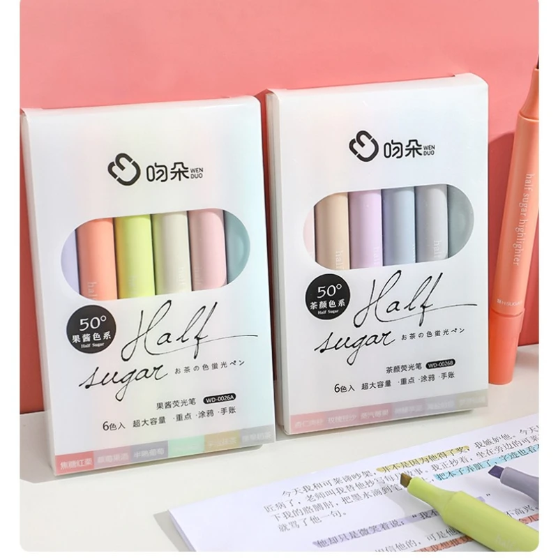 lovely Half sugar highlighter eye protection color marker pen light student marker high value hand account kawaii stationery