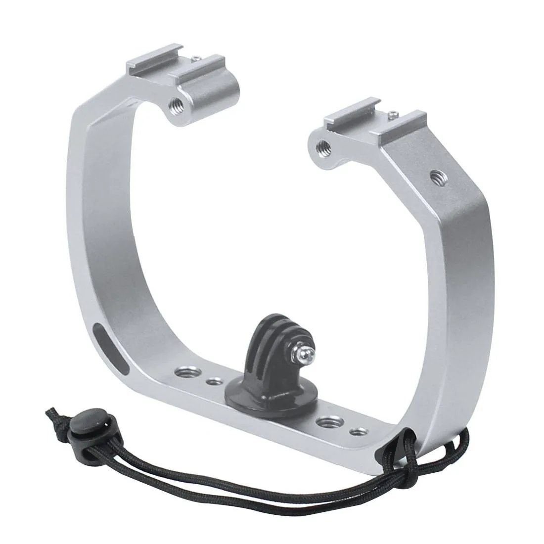 Suitable for GoPro camera dual head hot shoe fill light bracket handle for underwater shooting