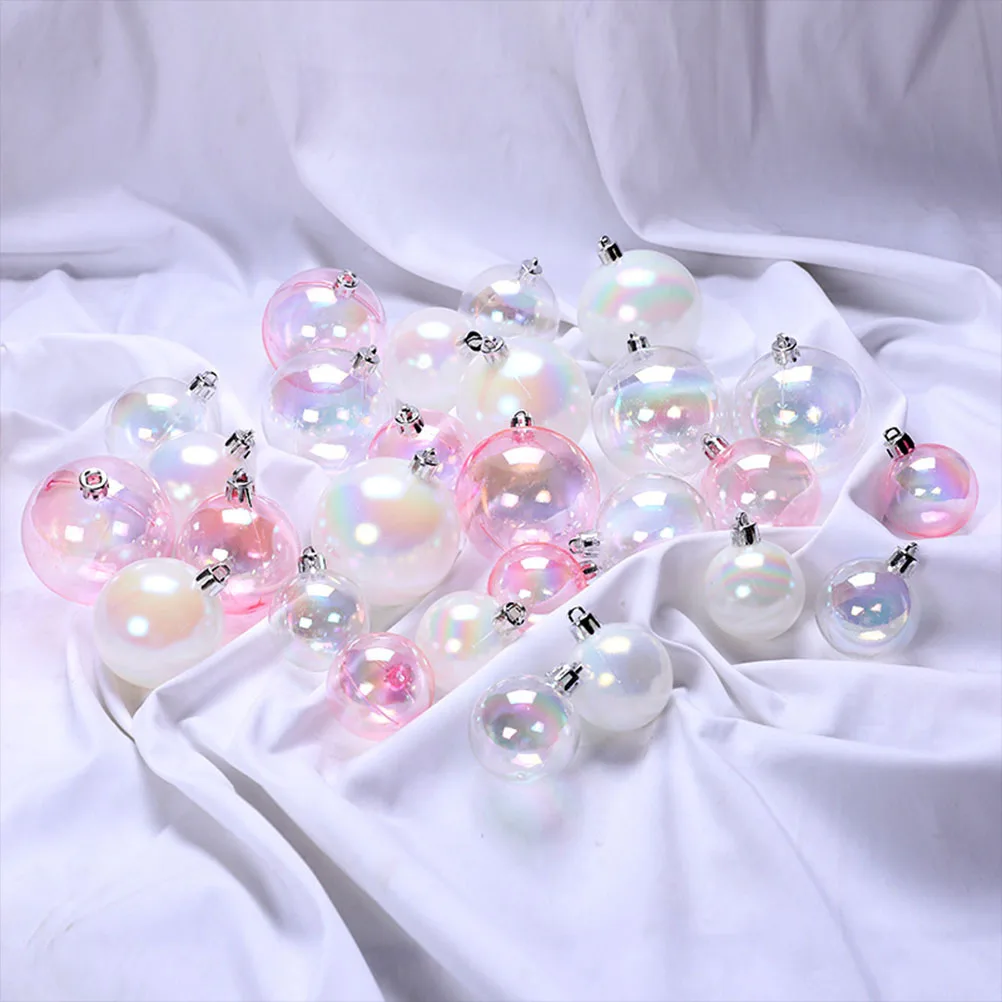 

12pcs Cake Decoration Balls Plastic Hanging Ornaments for Christmas Tree Party Wedding Photo Backdrops Festive