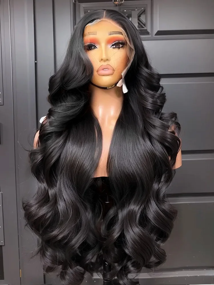 Body Wave 13x4 Lace Front Wig 13x6 Lace Frontal Human Hair Wigs 30 40 Inch Water Wave HD Black 300 Density  5x5 Closure Glueless