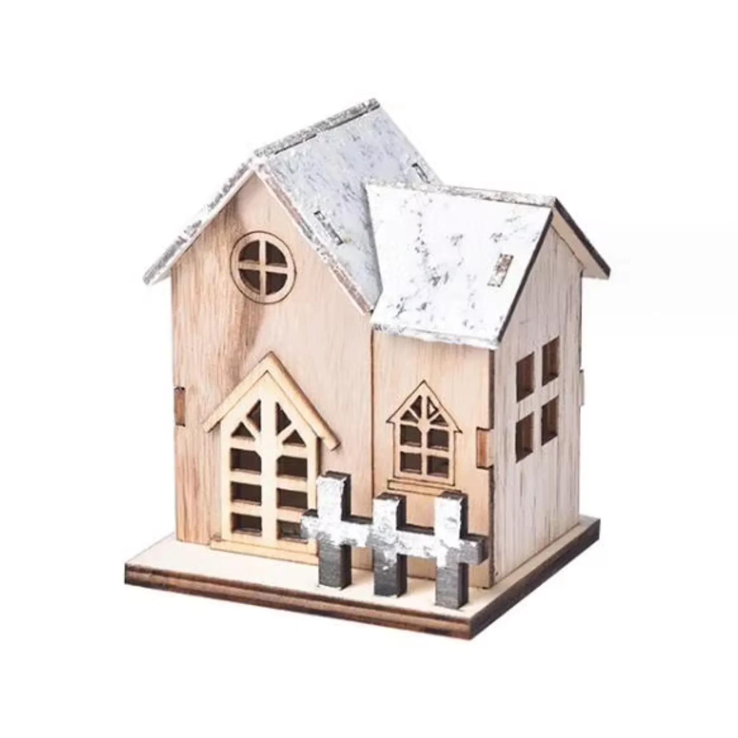 ED-Lit Wooden Christmas House Illuminated Tabletop Decoration for Festivals & Parties Block calendar Calendar 