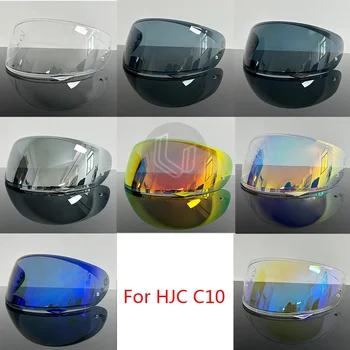 C10 Helmvisier für HJC C10 HJ-34P Motorradhelm Visier Schutzbrille Überzug Silber Rot Ersatzlinse