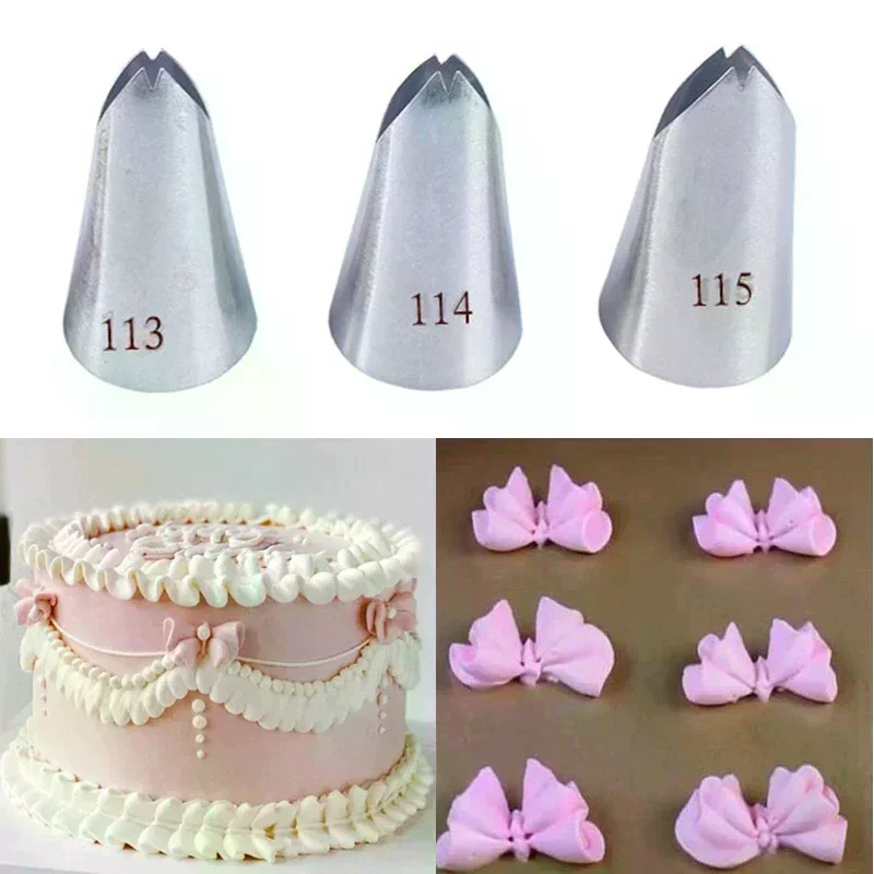 Tie Piping Tip Stainless Steel Leaf Lily Fondant Cream Squeeze Nozzle Cookie Cake Decorating Kitchen Baking Tools Bow