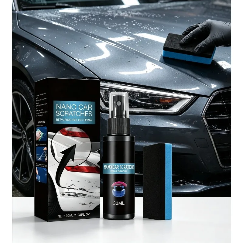 Scratch‑Resistant Gloss Finish Cleaning Agent Car Surface Cleaner 30ml Car Scratch Removal Spray Nano Ceramic Car Coating Spray