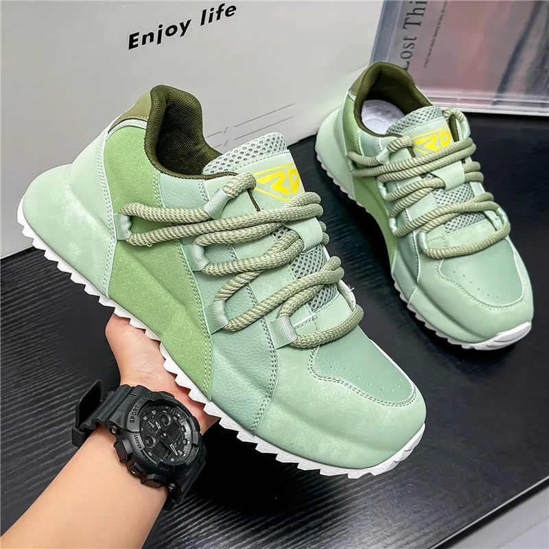 Casual Man Shoes Fashion Non-slip Shoe for Men Outdoor Solid Colour Zapatillas De Hombre Mens Tennis Chunky Sneakers Thick Soled