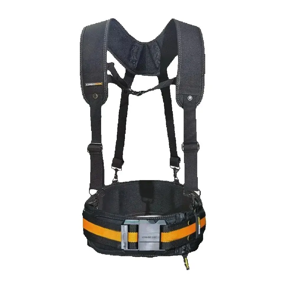 重作業用ツールベルトサスペンダー、ネイルポケットセット、調節可能な腰椎サポート、多機能ツールブレース（大工、電気技師向け）