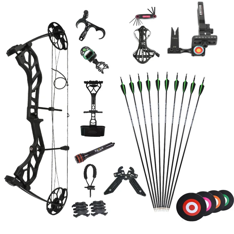 AME Aluminum Alloy China Compound Bow And Arrow Set 19-70 Lbs Adjustable Shooting And Hunting Accessories Outdoors Sports