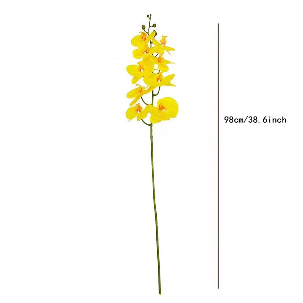 1/2Pcs Artificial Orchid Stems Bulk Real Touch Large Bloom Orchids 9 Blooms Fake Phalaenopsis Flower Home Wedding Decoration