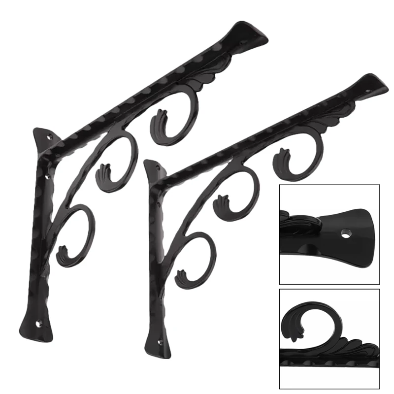 2Pcs Wall Mounted L Shaped Angle Bracket Multifuntional Brace Shelf Brackets Decorative Shelf Brackets Wall Brackets