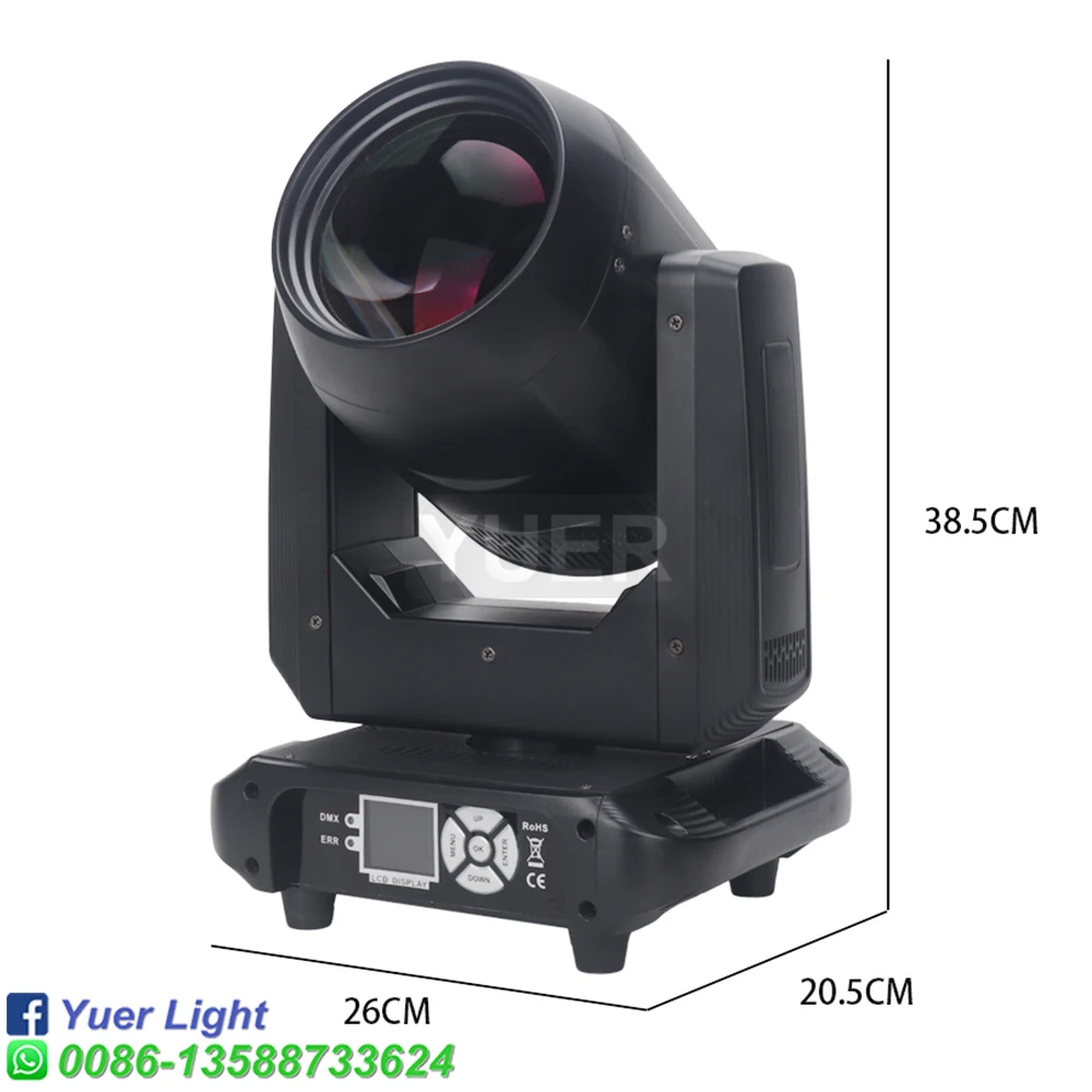 Imagem -02 - Yuer-mini Led Moving Head Light Feixe de Luz 18 Prismas Rotativas Dmx Stage Effect Disco dj Bar Wedding Club 200w Novo