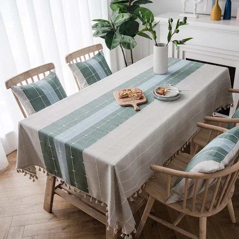 Cotton linen tablecloth simple rectangular table cloth table 2024 yellow