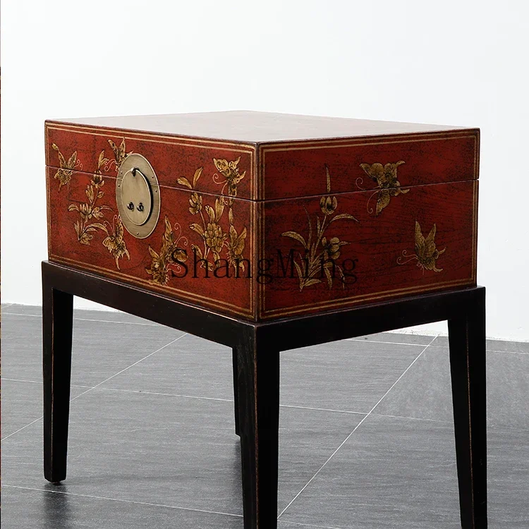 SM Home العتيقة الخشب الصلب غرفة المعيشة الزاوية عدد قليل من النمط الصيني القديم الرجعية تخزين طاولة شاي غرفة نوم طاولة بجانب السرير