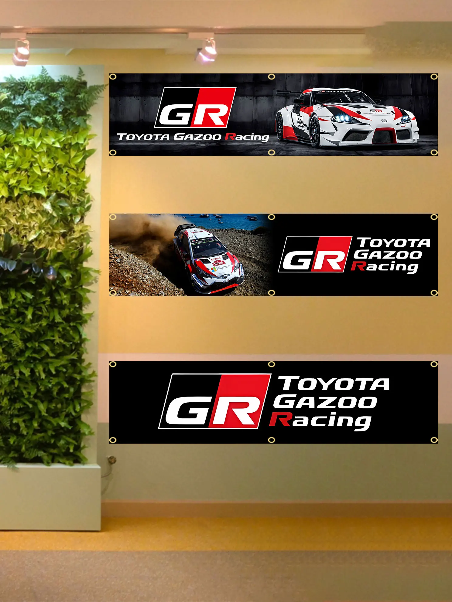 60x240cm GR GAZOO RACING Flag Banner Tapestry Polyester Printed Flag Garage or Outdoor For Decoration