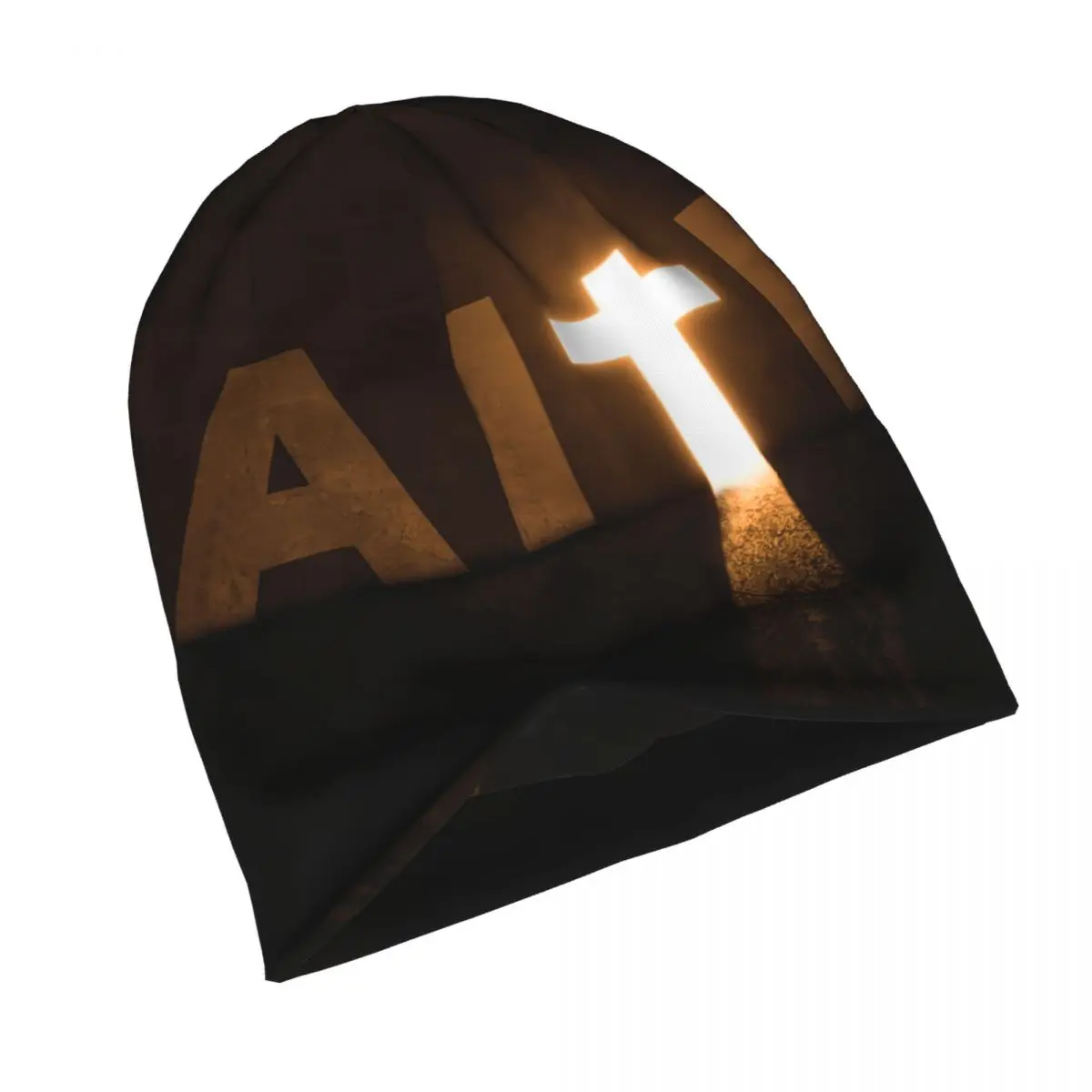 Faith Cross Door In Dark Room Bonnet Homme Fashion Thin Skullies Beanies Christian Caps For Men Women Novelty Hats