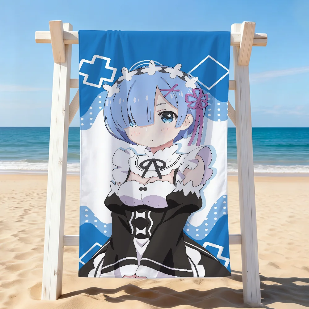 Anime cute R-Re Z-Zero R-Rem Towel Drying Bath Towel Applicable To Light Swimming Camping Yoga Beach Out