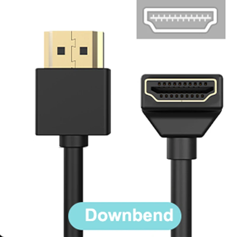 90-Grad-HDMI 2.0-Kabel – Graphen, verbessert für platzsparende Installationen | 4K-, 3D- und Aux-Kabel mit hoher Bildwiederholfrequenz, HDMI-Kabel – Detail 3