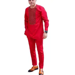 Traje de caftán para hombre, Tops estampados africanos, pantalones, ropa tradicional informal étnica, conjunto de trajes de 2 piezas, ropa de fiesta, Dashiki