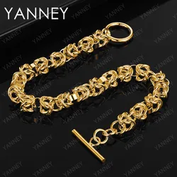 8 Inches Charm 925 Sterling Silver 18K Gold Fine Braided Bracelet For Women Jewelry Accessories Wholesale Fashion