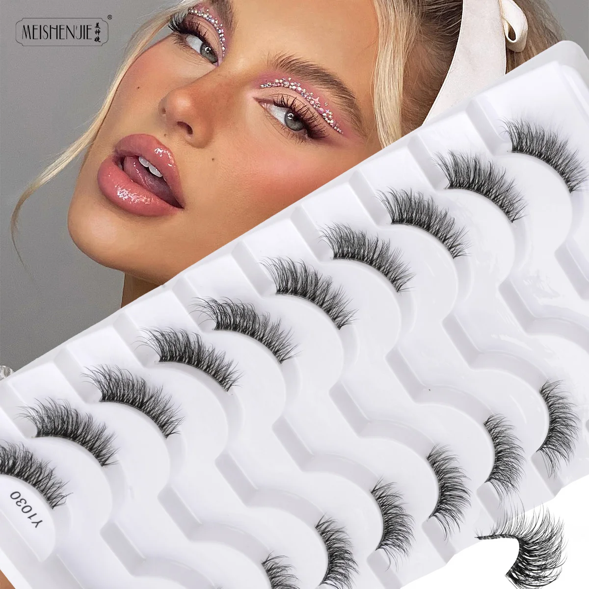 3/10 Pairs Half Lashes 3D Mink Lashes Natural Soft False Eyelashes Dramatic Fluffy  Thick Faux Mink Lashes Wispy Makeup