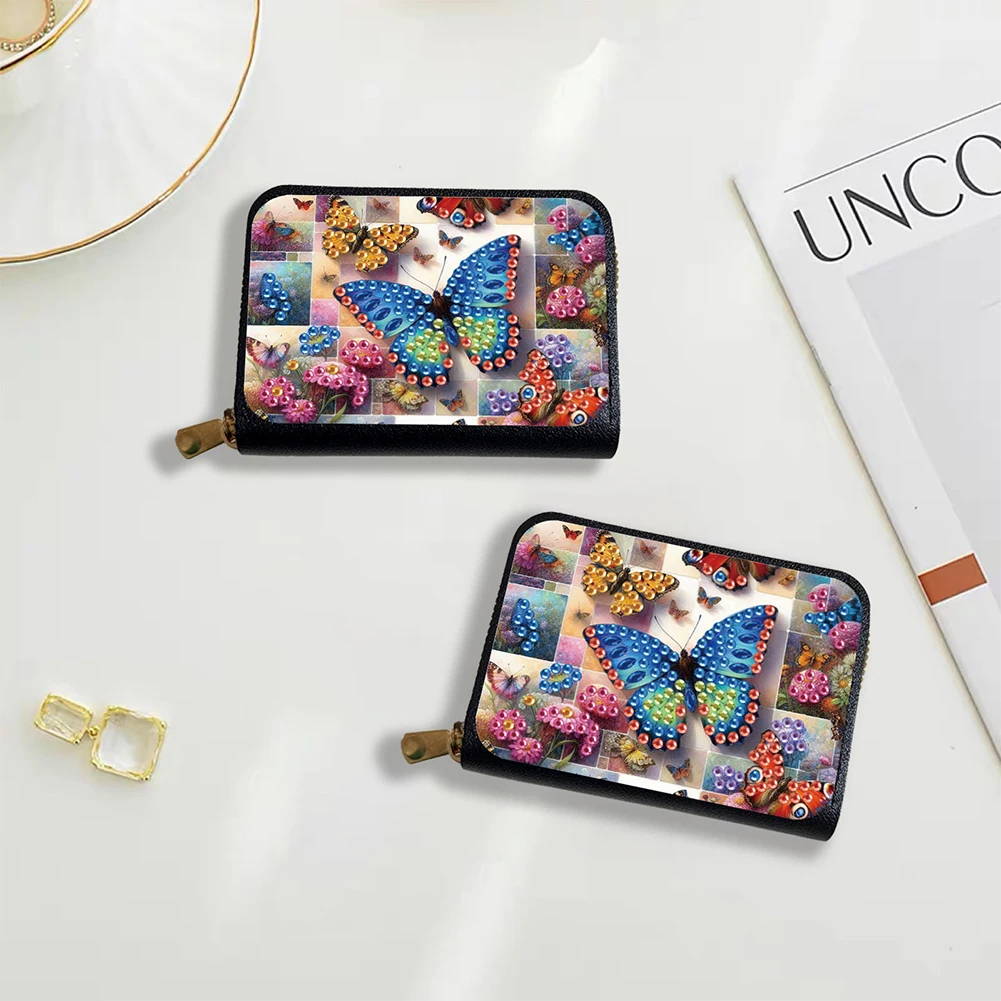 Beautiful Pattern DIY Diamond Painting Card Holder Wallet Purse Rhinestone Mosiac Zipper Wallet Handbag Female Outdoor Bag