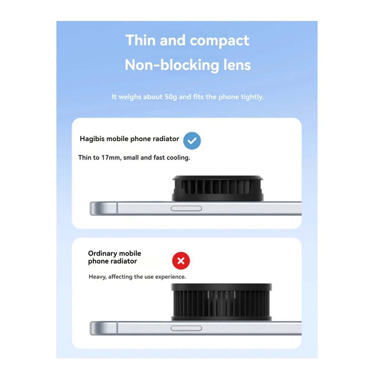 A44THagibis Magnetic Cell Phone Cooler Cooling Fan Mobile Phone Radiator for IPhone 15 Pro Black Shark Gaming Live Stream A