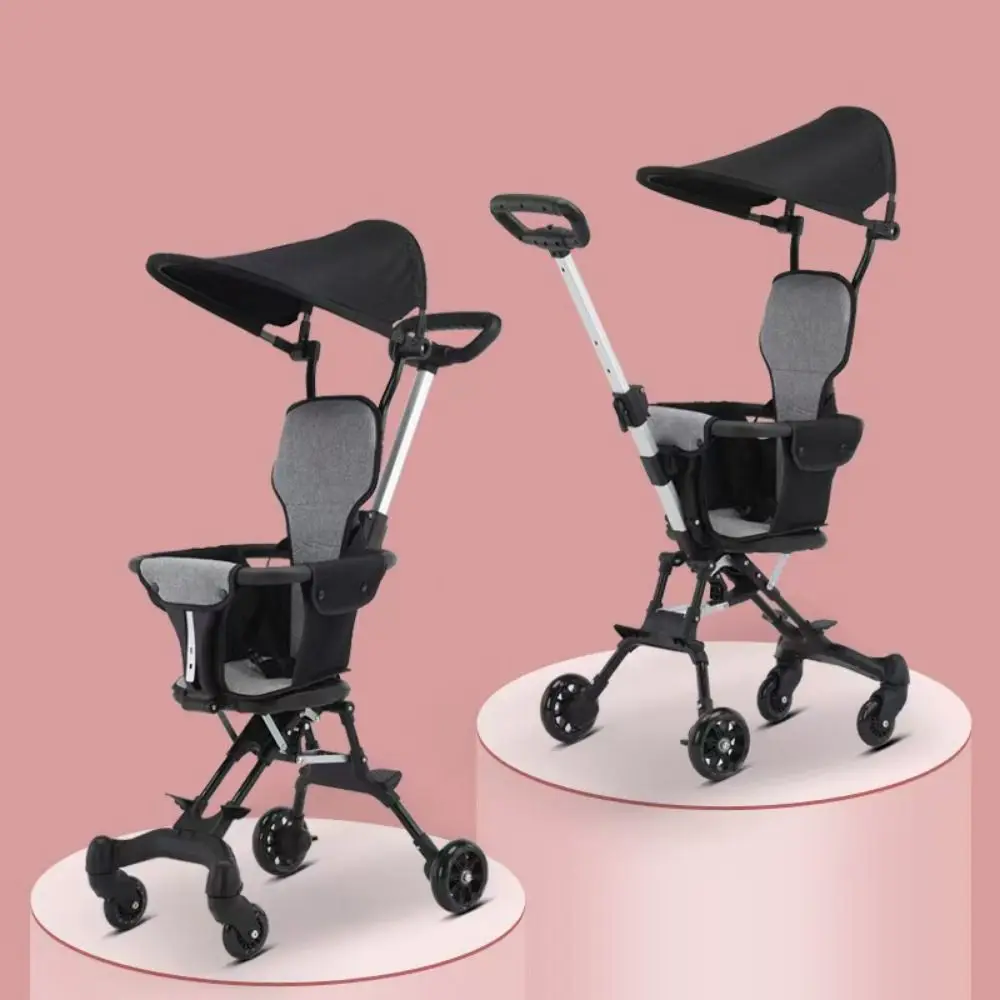 

Breathable Four-Wheel Travel Trolley Foldable 360° Wheel Folding Baby Stroller Adjustable Shock Absorption