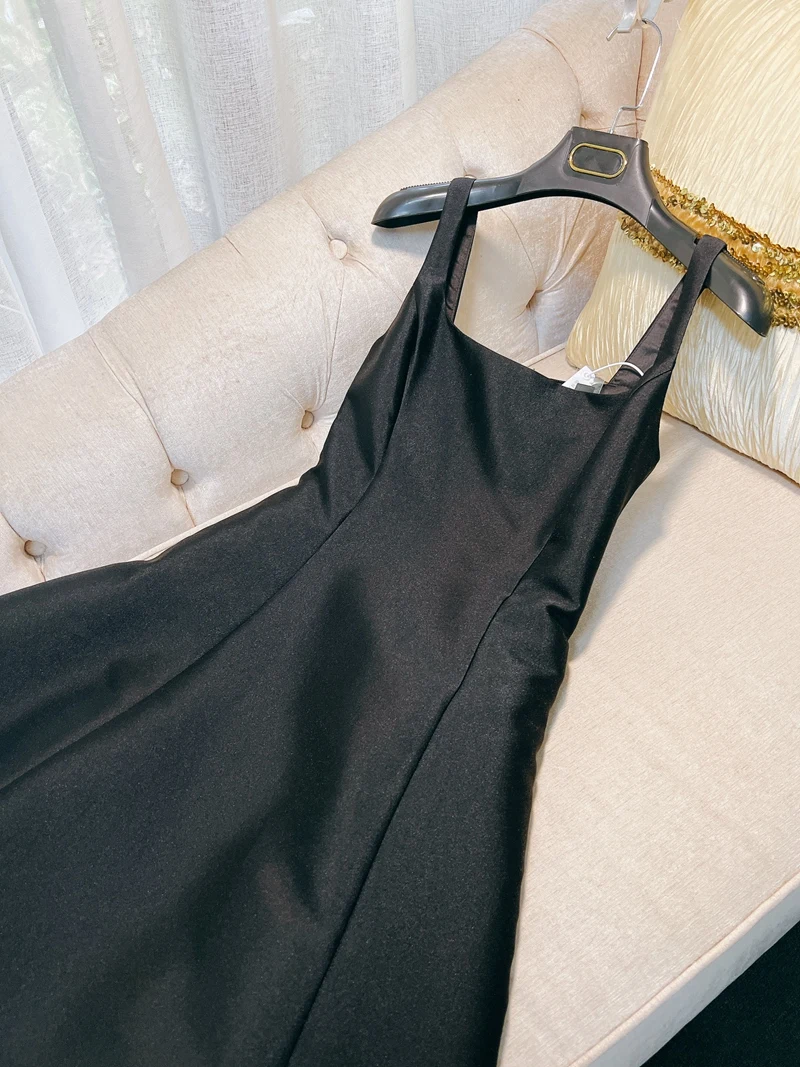 Sukienka Hebe Sle z wysokim stanem, satynowa, kopertowa, wyszczuplająca, długa, w kształcie litery A, idealna dla młodych kobiet, do noszenia na co dzień.