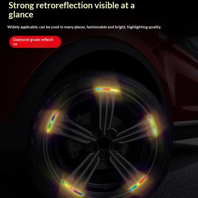 

Новые 100 шт./5 упаковок светоотражающих наклеек для велосипедных колес, радужные красные наклейки для автомобиля, мотоцикла, ночные предупреждающие наклейки для безопасности