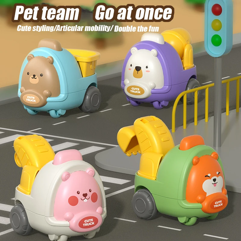 Véhicules d'ingénierie pour enfants, voiture à inertie, jouet pour garçon de 2 à 3 ans, voiture résistante aux chutes, cadeau pour enfants