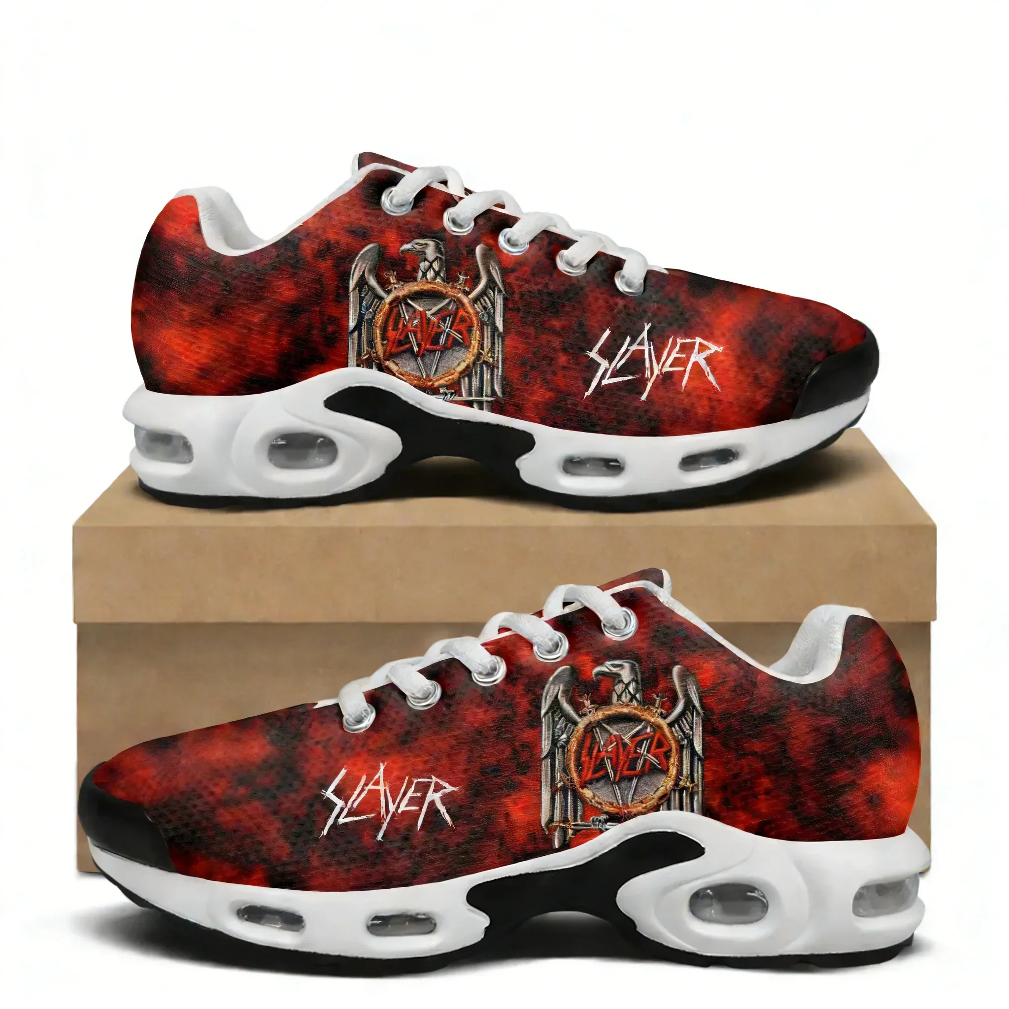 

Кроссовки Slayer Heavy Metal Rock Band Horror Scary Fashion с воздушной подушкой, дышащие, легкие, для мужчин и женщин, на заказ