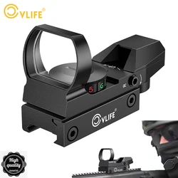 CVLIFE Hunting Rifle Scopes Holographic 1X22X33 Red and Green Illuminated Collimator Sight Scope With 20mm Rail