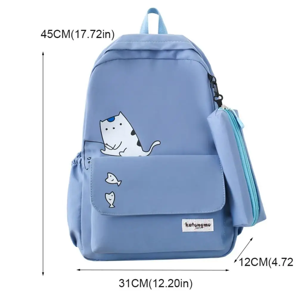 Gato impermeável impresso mochila para estudantes, linda mochila de faculdade, Casual Cartoon escola sacos de alta qualidade, moda