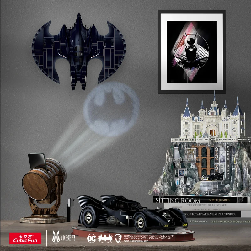 DC New Batman Peripheral Puzzle Searchlight Batmobile Wing Manor 3d Stereoscopic Ornament Model Holiday Gift