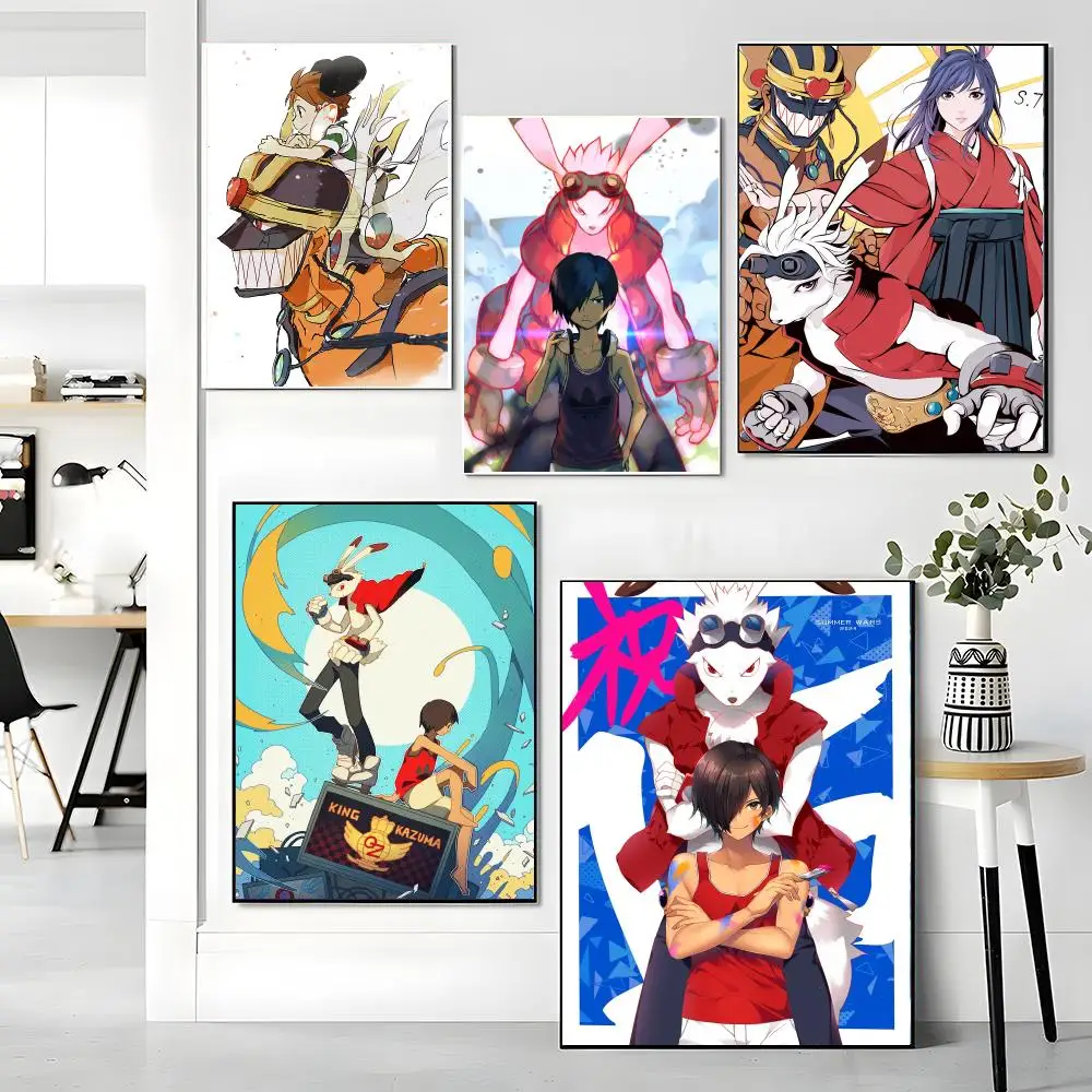 anime S-Summer Wars-S Painting Calligraphy Boho Botanical Decor for Living Room Elegant Home Style
