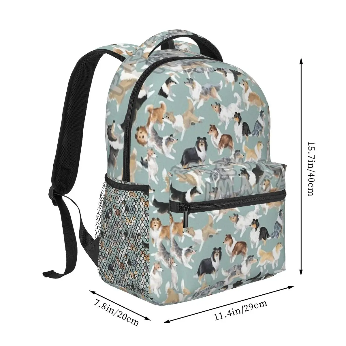 The Rough Collie Backpacks Boys Girls Bookbag Children School Bags Cartoon Travel Rucksack Shoulder Bag Large Capacity