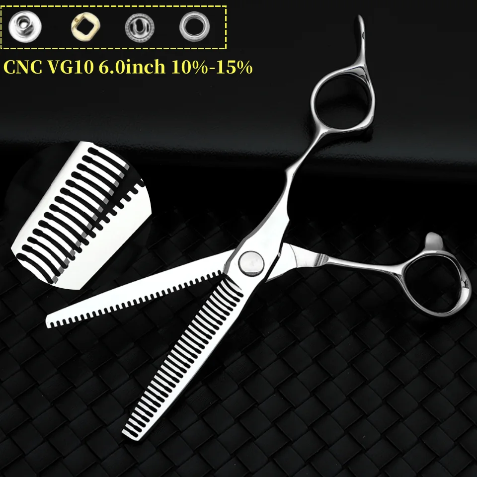 Professional  Barber Scissors， Salon Supplies Tools Thin hair scissors with teeth on both sides Japanese VG10 6-6.5-6.8-7inch