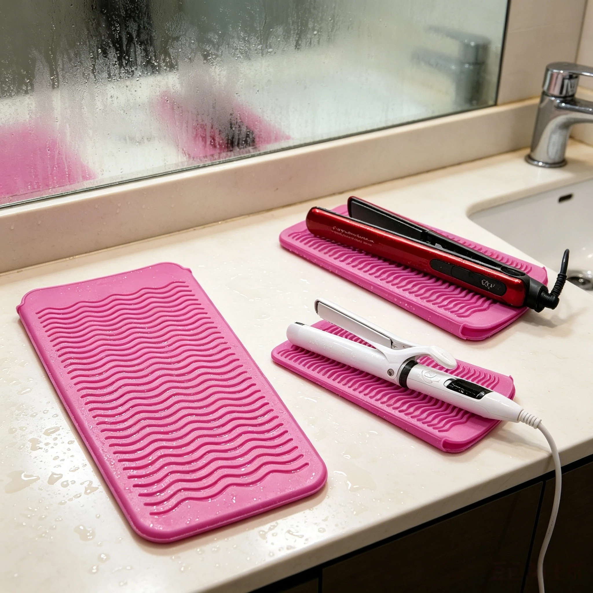 Silicone Heat Resistant Mat for Hair Straightener Flat Iron Curling Iron Tool Professional Styling Tool Anti-heat Mats