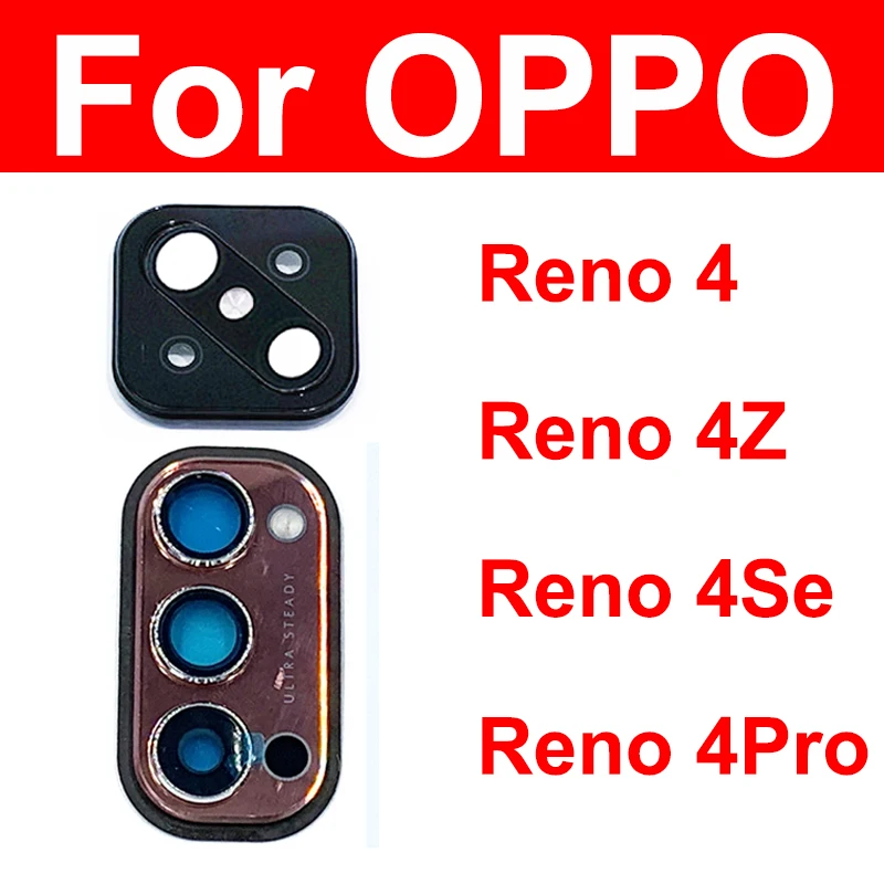 Back Camera Glass Lens Cover For OPPO Reno 4 Pro 4Z 4Se 5G Rear Main Camera Lens with Frame Parts