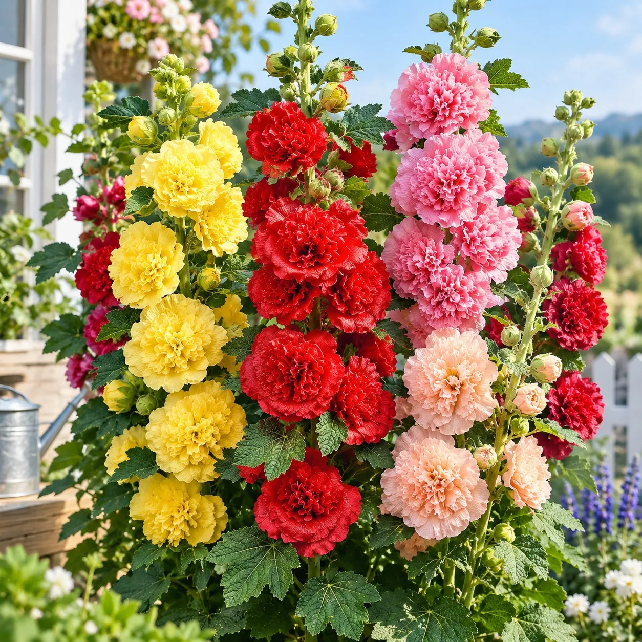50 Stück Johannisrohr-Samen, Farbmischung, große Blumensamen für den Garten, zur Anpflanzung an den Rändern von Gärten und Zierbeeten, für Bienen und andere Bestäuber geeignet, leicht zu ziehende