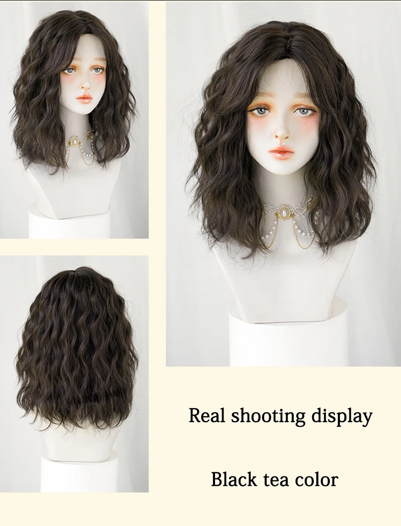 16 นิ้วหยักหยิก,แฟชั่นและผมสังเคราะห์ธรรมชาติเหมาะสำหรับผู้หญิงทุกวันปาร์ตี้,ฮาโลวีนคอสเพลย์โลลิต้าวิกผม