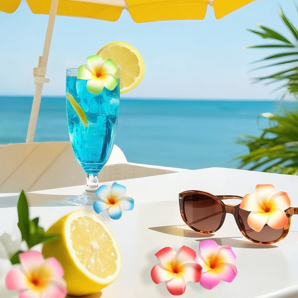 10 Stück 9 cm große künstliche Blumen, Hawaii-Strand-Party-Dekoration, künstliche Blumen für Hochzeit, Brautdekoration, DIY-Bastelgeschenk, Girlanden-Zubehör – Detail 7