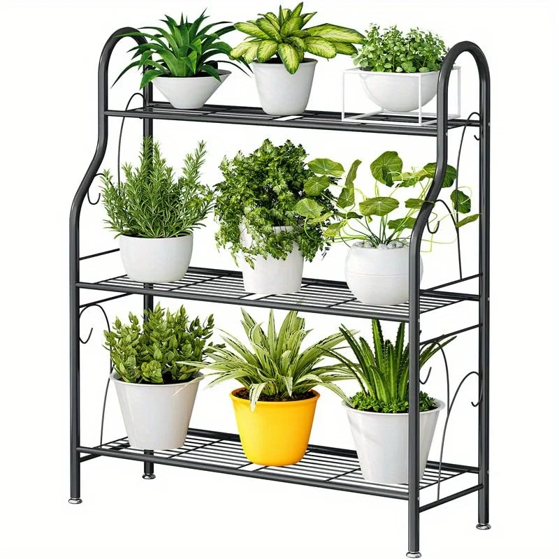 رف متعدد الأغراض من الحديد المطاوع عالي التحمل مكون من 3 طبقات - رف تخزين أرضي سهل التجميع للأحذية والكتب والمطبخ والملابس #6