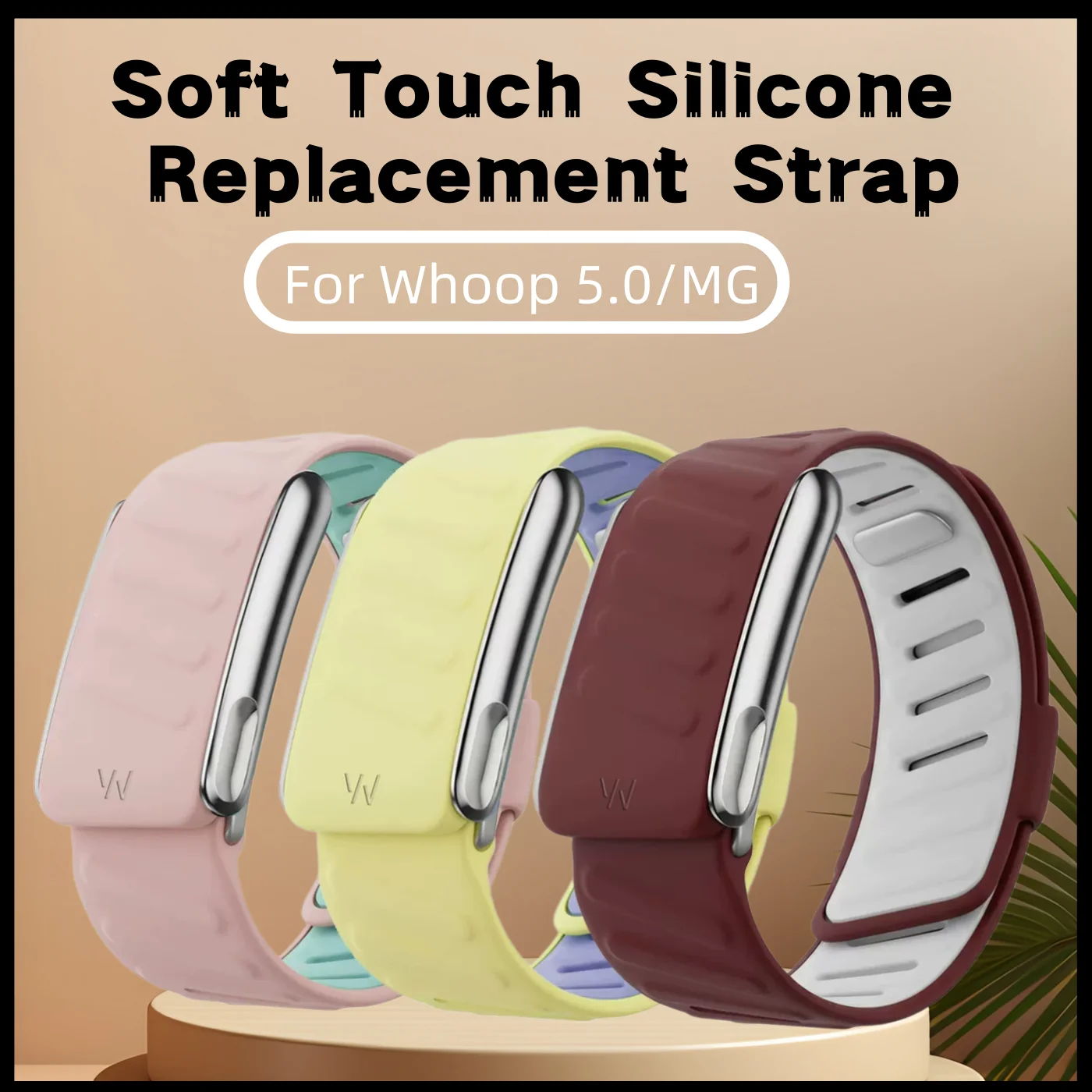 Soft Silicone Replacement Strap Waterproof Sweatproof Adjustable Wristband Bracelet Accessories For Whoop 5.0/MG Fitness Tracker