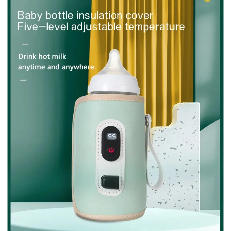 USB Baby Milk Bottle Thermal Bag Universal Digital Display Nursing Bottle Heater Portable Baby Milk Heat Keeper for Traveling