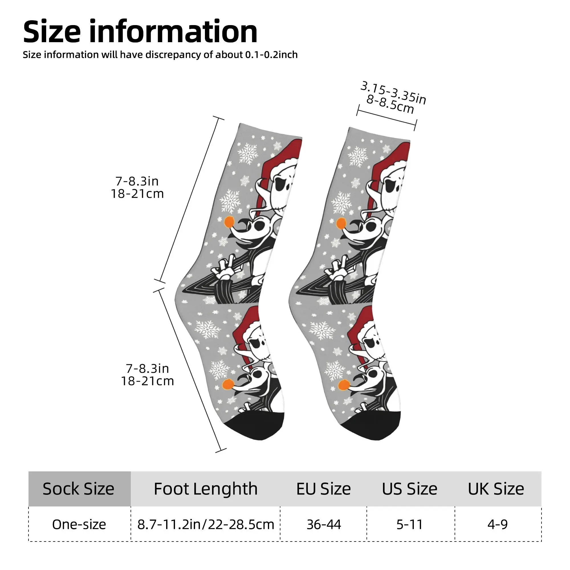 جاك سكيلينجتون كابوس قبل عيد الميلاد الجوارب الرجال النساء البوليستر الجوارب الصيف الخريف الشتاء الأوسط أنبوب جوارب الهدايا