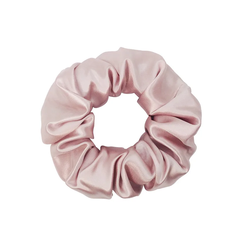 22 Momme 6A Ture bayas de seda 100% pura seda de morera Natural Scrunchies bandas de goma lazos para el cabello accesorios para el cabello - Oversize - 5cm