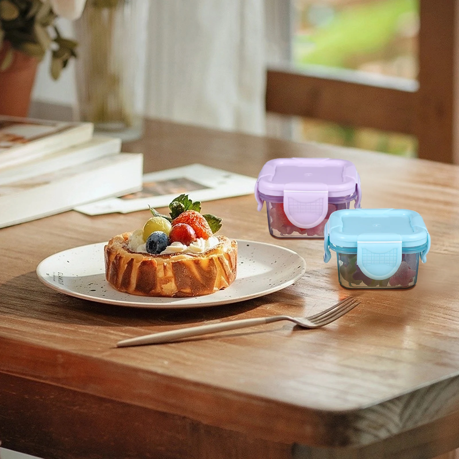

4 Pcs Portable Freezer Box Snack Storage Container Sealed Preservations Bento Boxes Fruit Vegetable Food Storage
