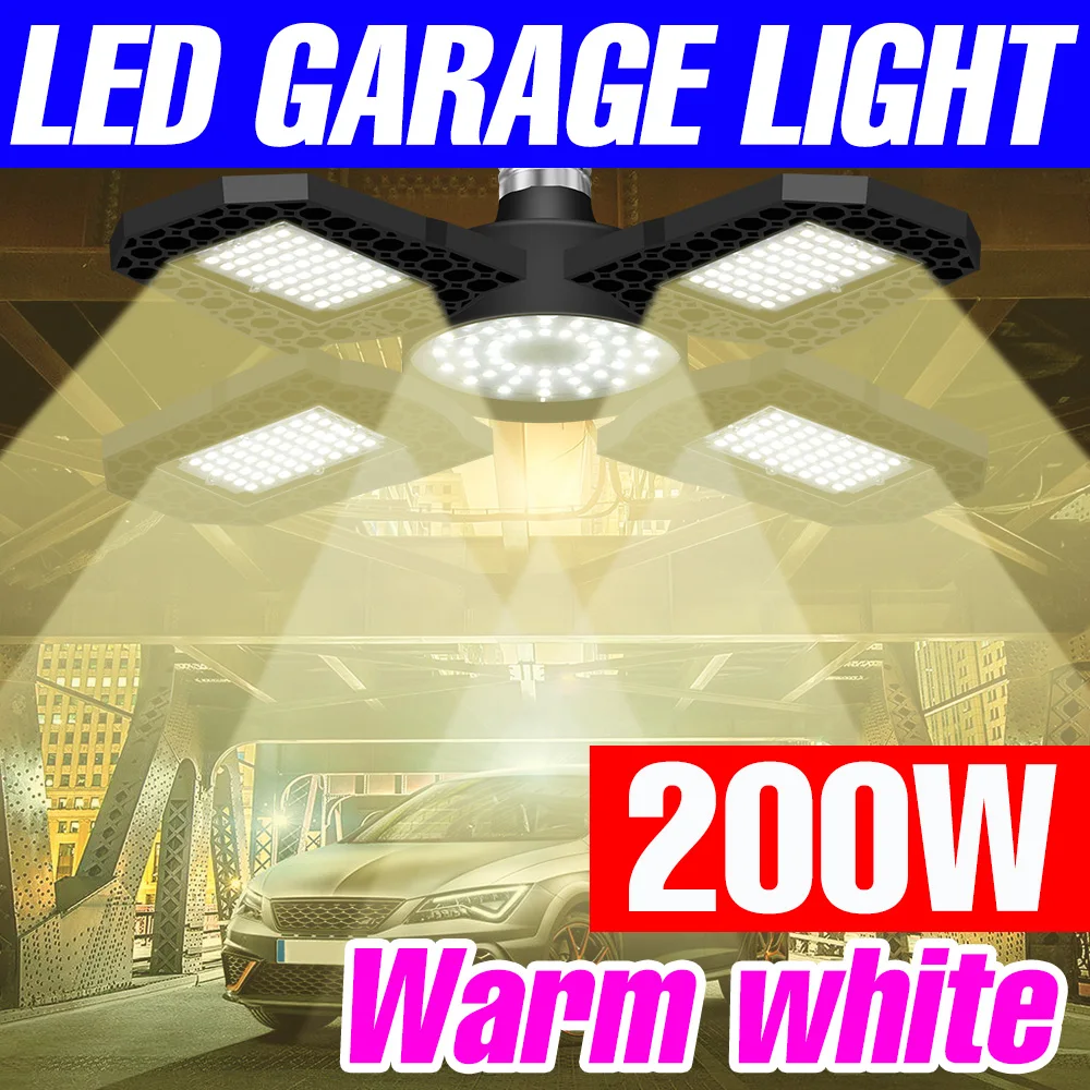

200W LED Garage Lamp Ceiling Light E27/E26 LED Bulb AC 220V Home Basement Warehouse Workshop Lighting 110V 40W 60W 80W 100W 150W