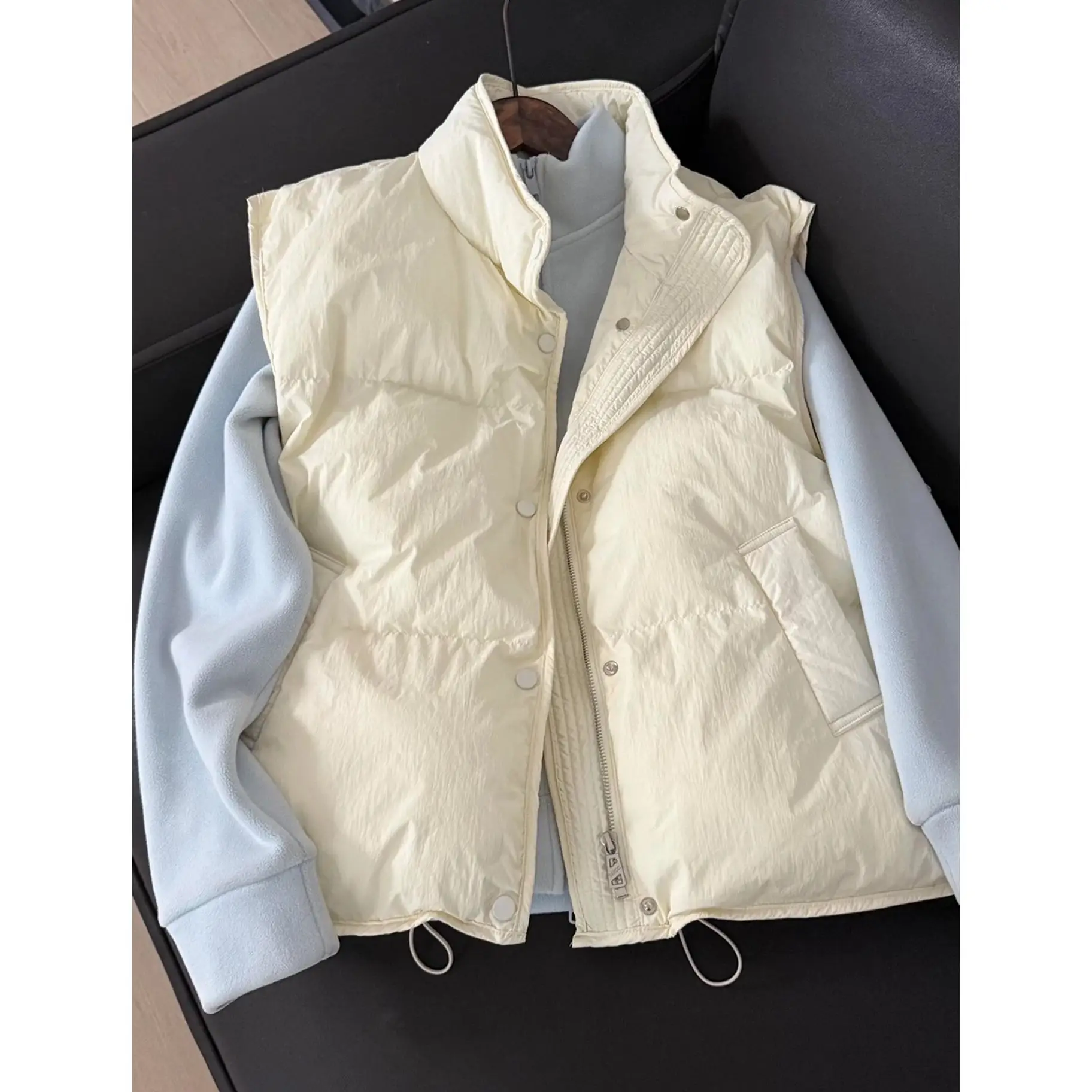

Women's Stand Collar Short Cotton Vest 2025 New Style Thickened Warm Vest Korean Style Winter Niche